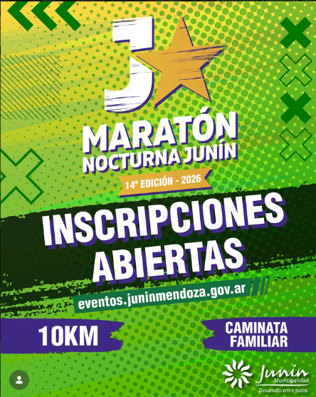 10K, FAMILIA Y DEPORTE: JUNÍN YA TIENE FECHA PARA SU 14ª MARATÓN NOCTURNA
