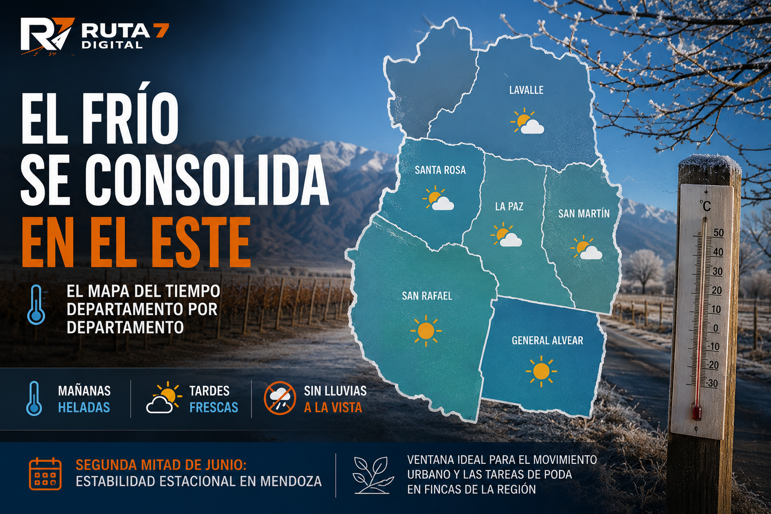 EN EL ESTE: El frío se consolida, el mapa del tiempo departamento por departamento