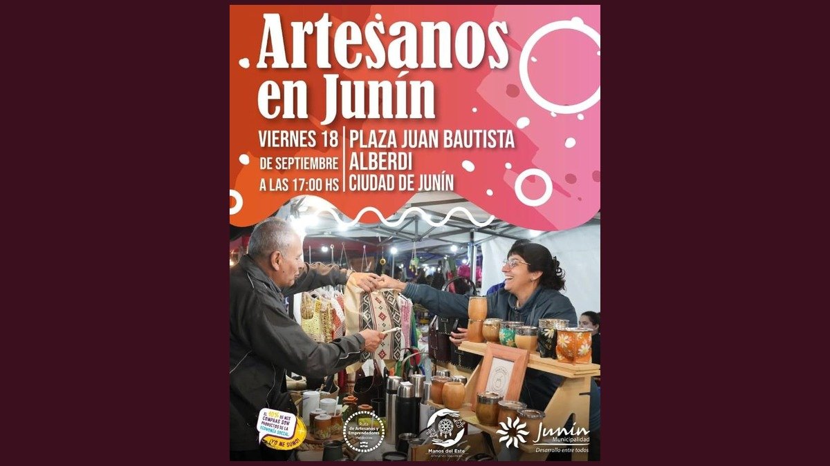 JUNÍN INVITA A UNA TARDE DE ARTESANOS EN LA PLAZA JUAN BAUTISTA ALBERDI