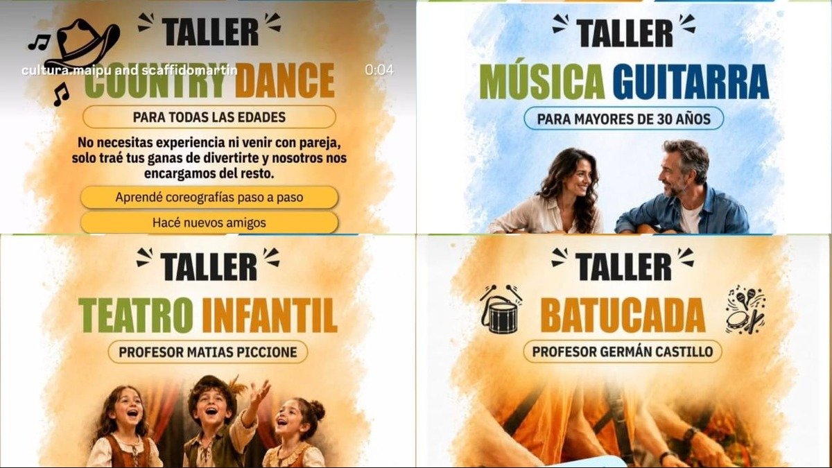 MAIPÚ SUMA NUEVOS TALLERES CULTURALES GRATUITOS PARA TODAS LAS EDADES